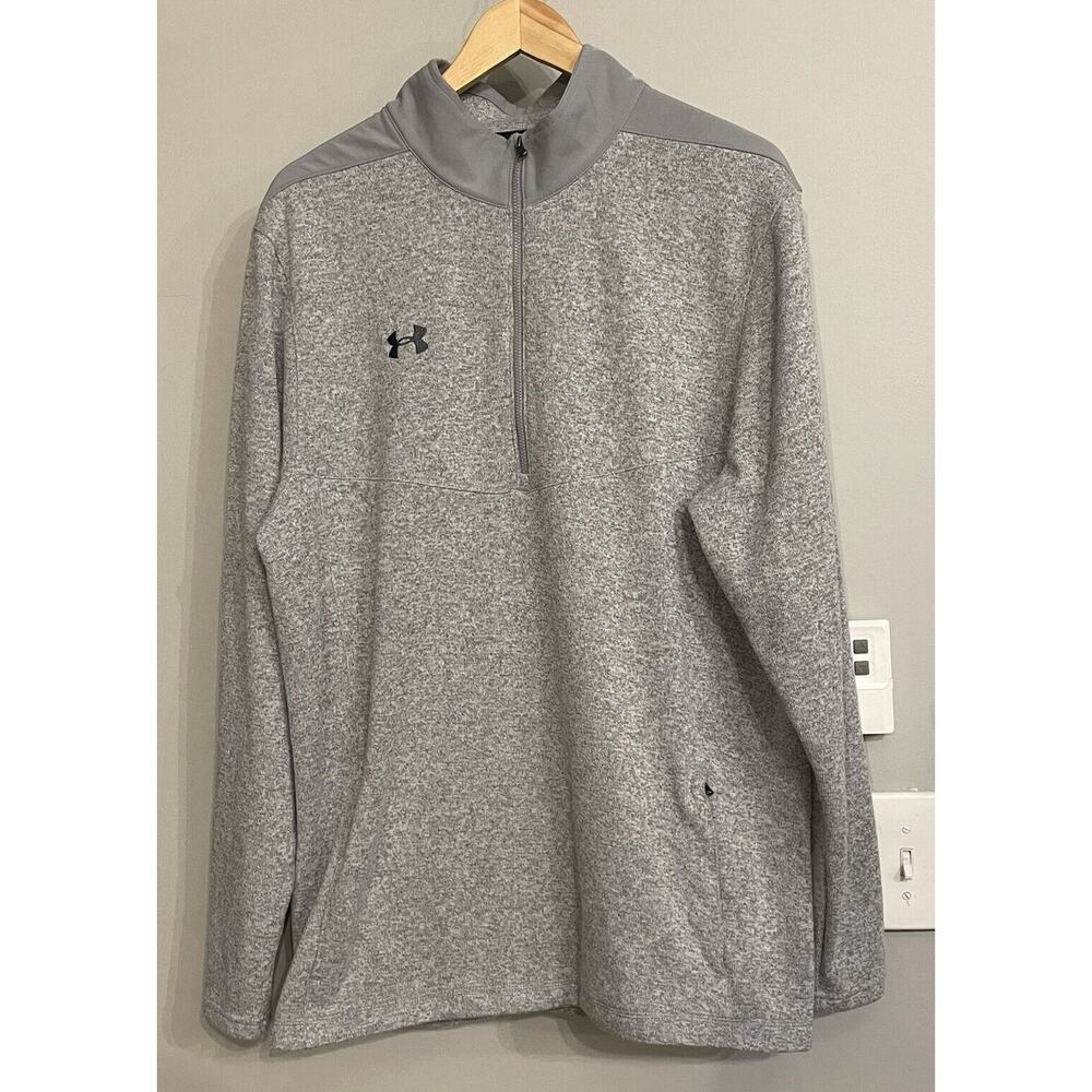 Under Armour Shirt Elite Fleece 1/2 Zip Cold Gear Water Resistant Shoulders XL